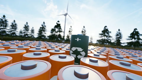 特斯拉新能源绿色低碳环保可回收电池视频素材模板下载