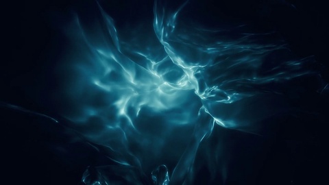 蓝色空灵发光抽象火焰环4K高清视频