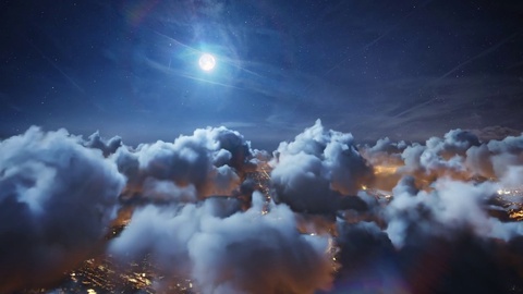 夜晚云层延时摄影