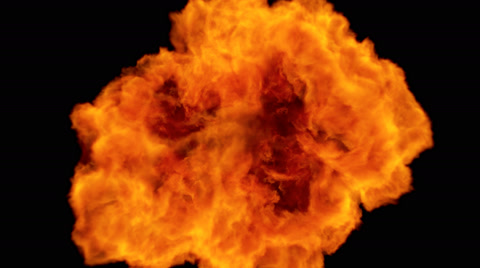 高速火球爆炸效果动画特写镜头