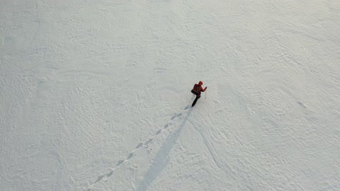 在北极或苔原上的搜救行动 - 从直升机上的视角