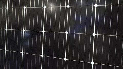 大型发电太阳能电池板特写镜头视频素材模板下载