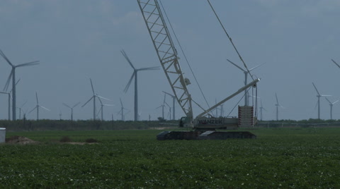 风力涡轮机总成起重机1视频素材模板下载