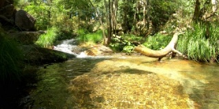 葡萄牙的泻湖4k小瀑布和溪流的镜头
