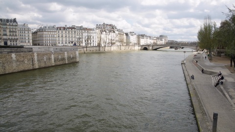 法国巴黎市中心的塞纳河视频素材模板下载