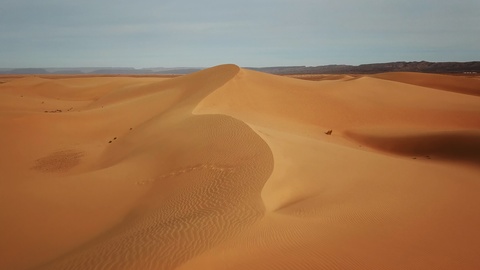非洲撒哈拉沙漠沙丘鸟瞰