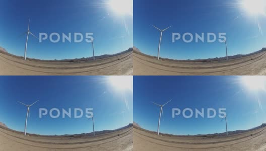 利用太阳旋转发电的风力涡轮机高清在线视频素材下载