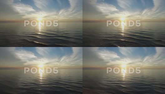密歇根湖的日落高清在线视频素材下载