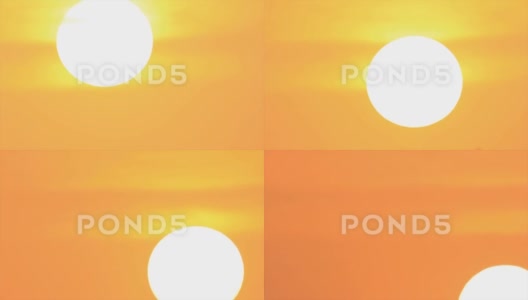白色的太阳在炙热的天空中移下来高清在线视频素材下载