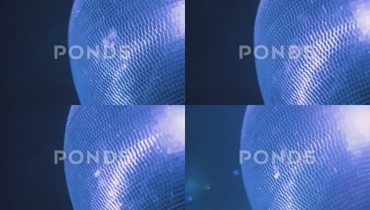舞池里的蓝镜迪斯科球高清在线视频素材下载