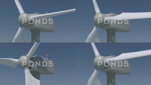 风力涡轮机叶片旋转节距和转动高清在线视频素材下载