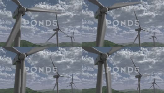 CG风力涡轮机021（1080p 29.97）高清在线视频素材下载