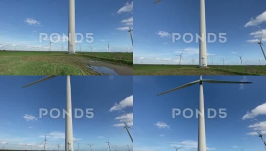 风力涡轮机产生电能风力电技术高清在线视频素材下载