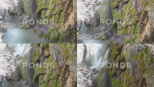德州的戈尔曼瀑布，全景拍摄高清在线视频素材下载