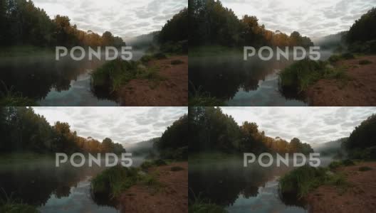 河面上的晨雾高清在线视频素材下载