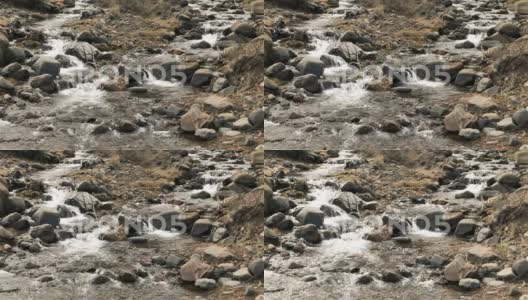 巴塔哥尼亚仙女森林中的山溪和小瀑布。高清在线视频素材下载