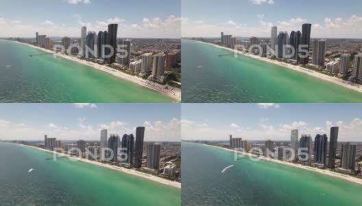 美丽的迈阿密夏季景色5k空中无人机视频高清在线视频素材下载