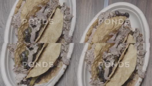 墨西哥墨西哥墨西哥烤架4k墨西哥卷饼的慢动作镜头高清在线视频素材下载