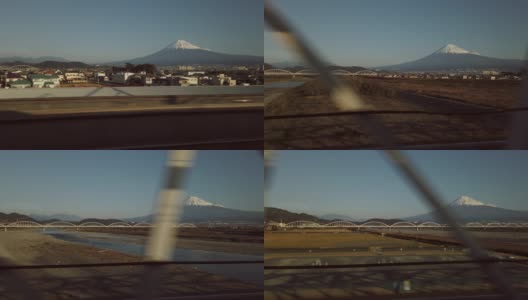 新干线上的富士山高清在线视频素材下载