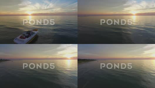 密歇根湖的日落高清在线视频素材下载