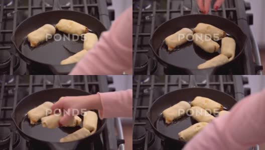 女人在做蛋卷墨西哥卷饼高清在线视频素材下载