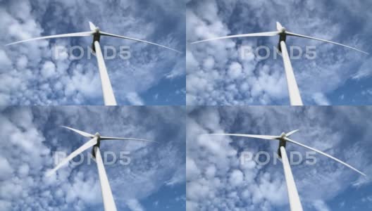 对着天空的风力涡轮机高清在线视频素材下载