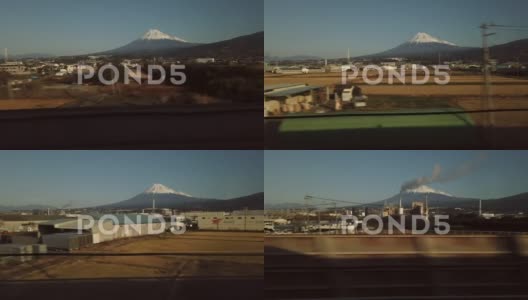 从新干线看富士山高清在线视频素材下载