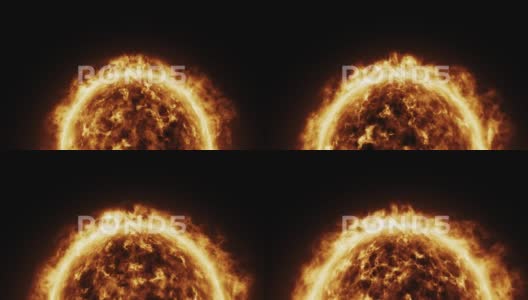 逼真的太阳和太阳表面的动画太阳耀斑高清在线视频素材下载